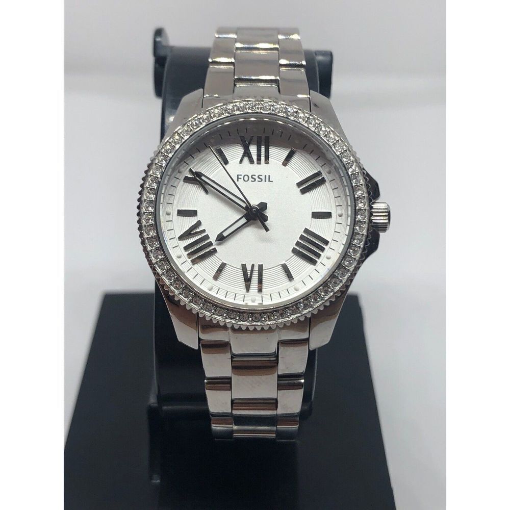 Fossil AM4576 Women's Stainless Steel Analog White Dial Quartz Wrist Watch RK325